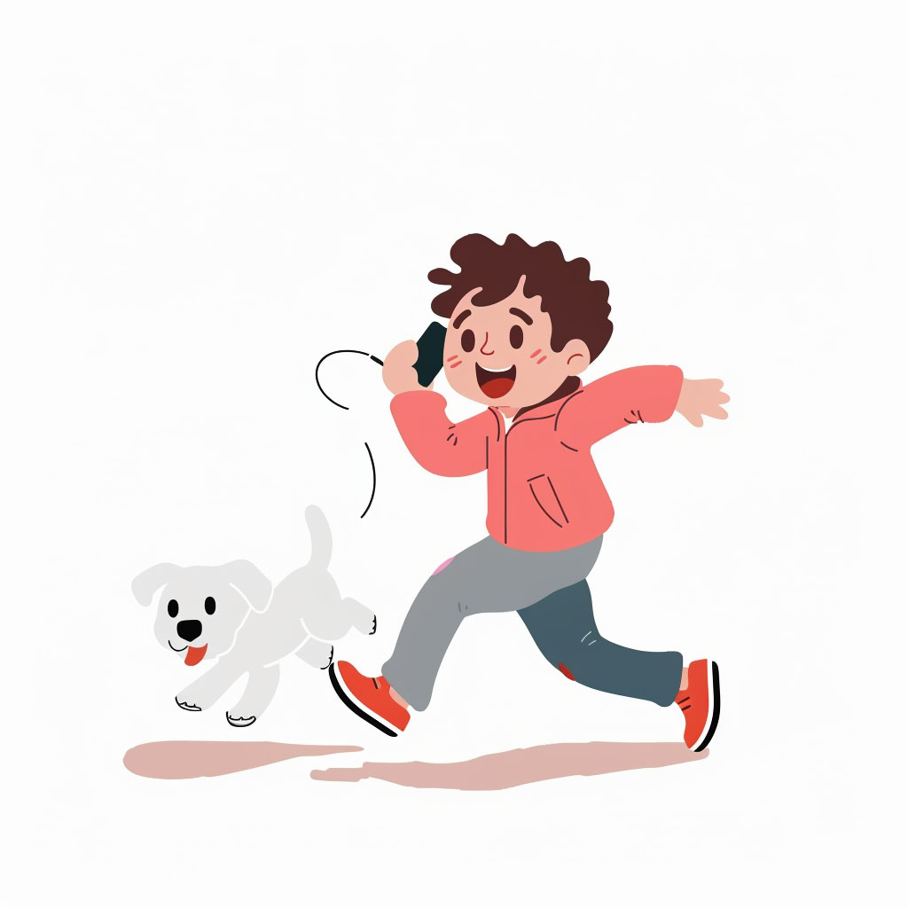 Running with puppy